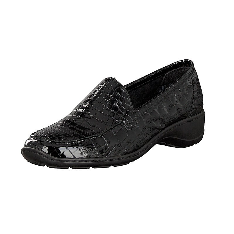 Slip On Rieker 583A0-00 Para Mulher - Pretas